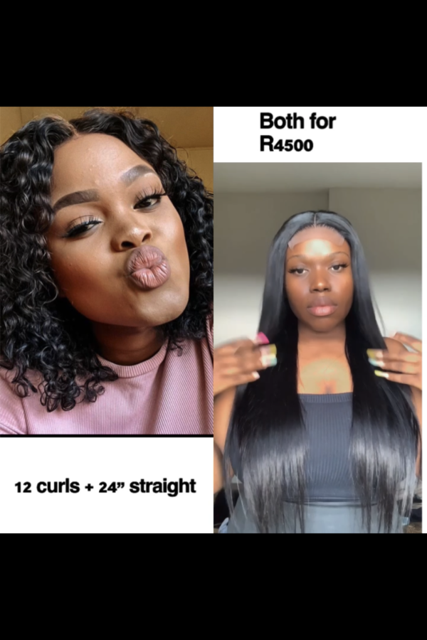 12” curls +24” straight