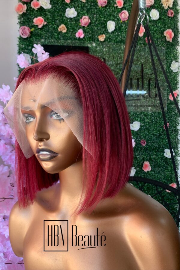 Burgundy frontal bob